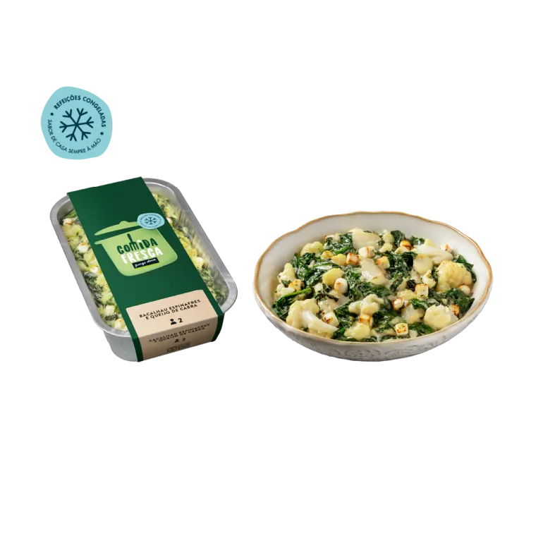 Bacalhau com Espinafres e Queijo de Cabra Congelado