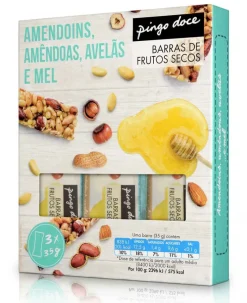 Barras de Amendoins, Amêndoas, Avelãs e Mel
