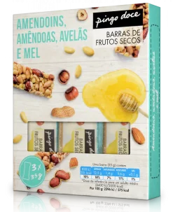 Barras de Amendoins, Amêndoas, Avelãs e Mel