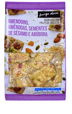 Barras de Amendoins, Amêndoas, Sementes de Sésamo e Abóbora