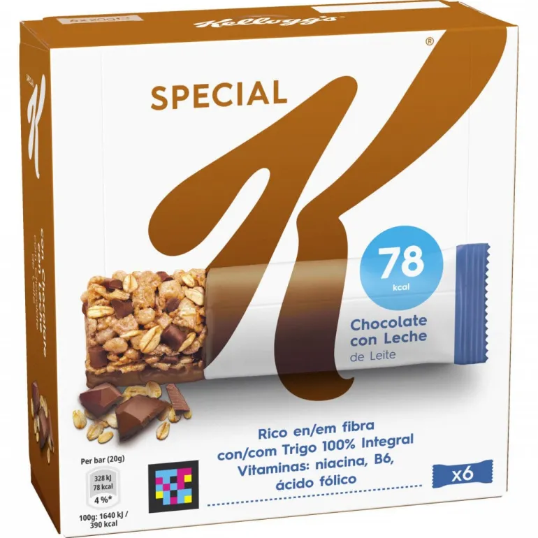 Barras de Cereais de Chocolate de Leite Special K