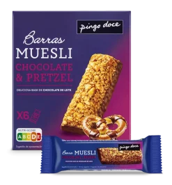 Barras de Cereais Muesli Chocolate e Pretzel