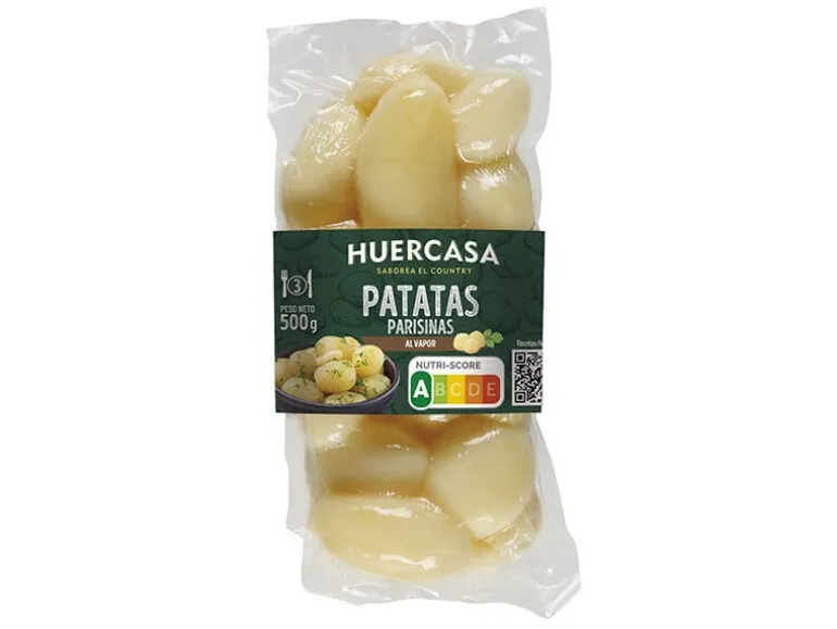 Batata sem Pele Cozida a Vapor em Vácuo