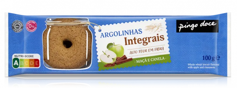 Biscoitos Argolas Integrais de Maçã e Canela