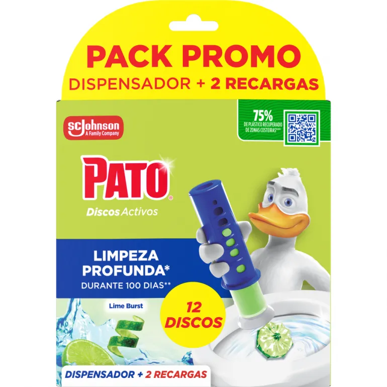 Bloco Sanitário Discos Lima Dispensador + 2 Recargas
