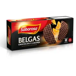 Bolachas Belgas Cobertas com Chocolate e Laranja