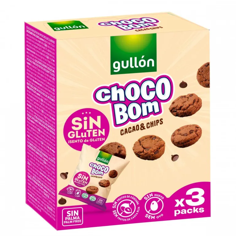 Bolachas Choco Bom Mini Cacau Chip sem Glúten Pack 3