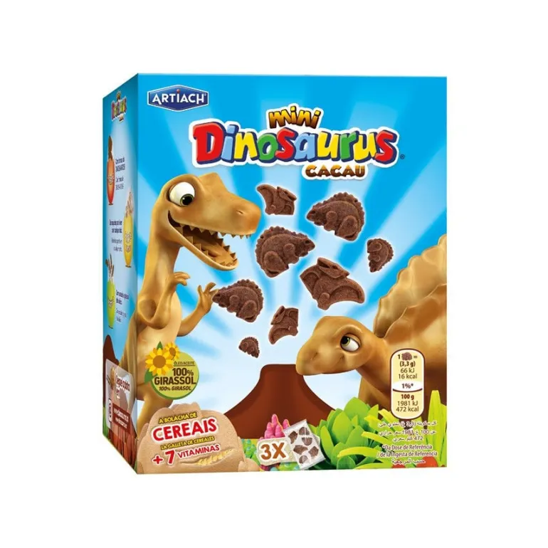 Bolachas com Cacau Mini Dinosaurus Pack 3