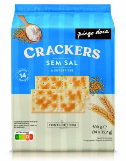 Bolachas Crackers sem Sal na Superfície
