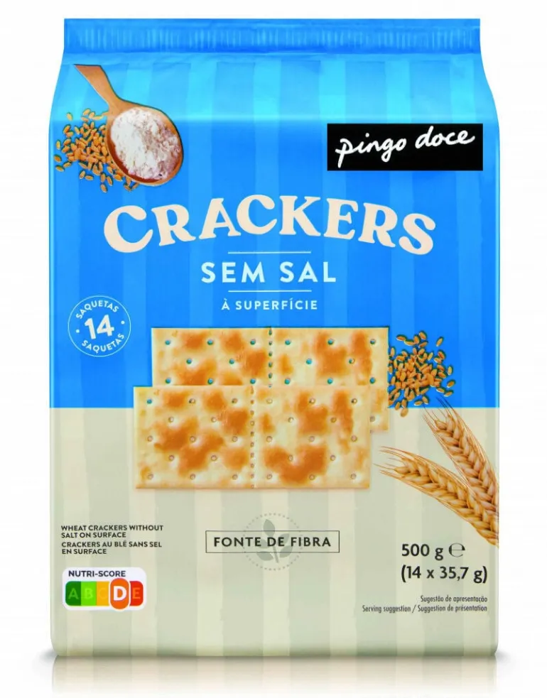 Bolachas Crackers sem Sal na Superfície