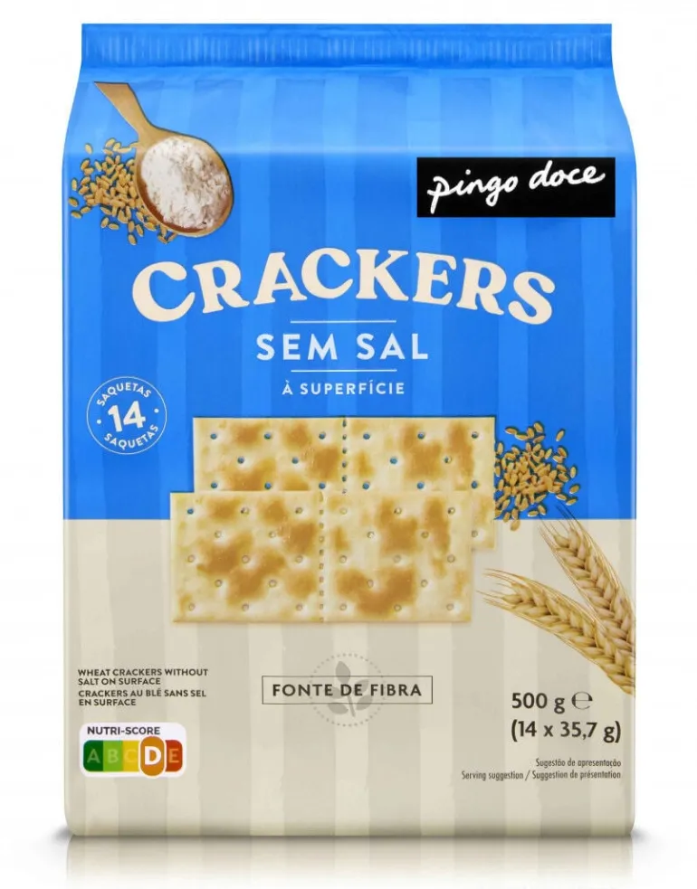 Bolachas Crackers sem Sal na Superfície