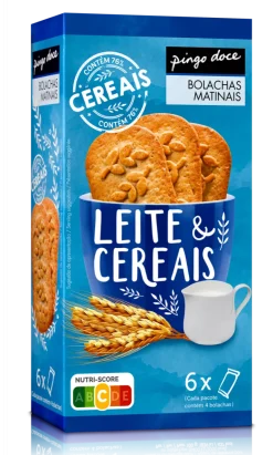 Bolachas Matinais de Leite e Cereais