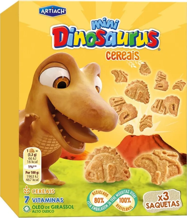 Bolachas Mini com Cereais Dinosaurus Pack 3