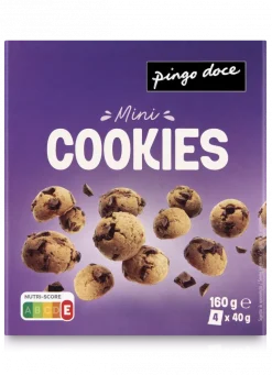 Bolachas Mini Cookies com Chocolate