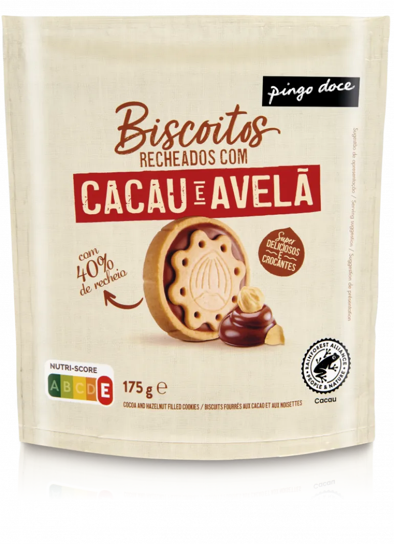 Bolachas Recheadas Cacau e Avelã