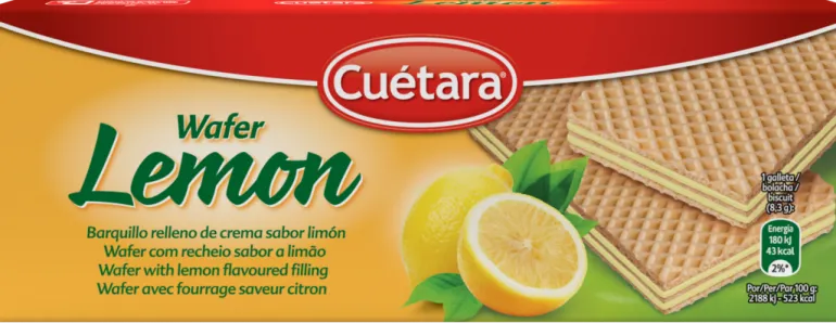 Bolachas Wafers com Recheio de Limão