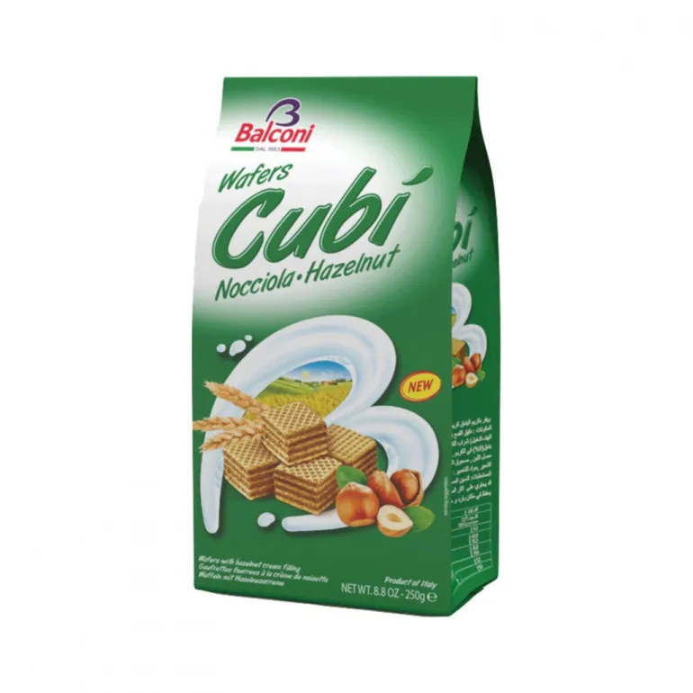 Bolachas Wafers Cubí com Recheio de Chocolate de Avelã