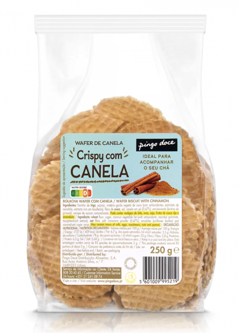 Bolachas Wafers de Canela