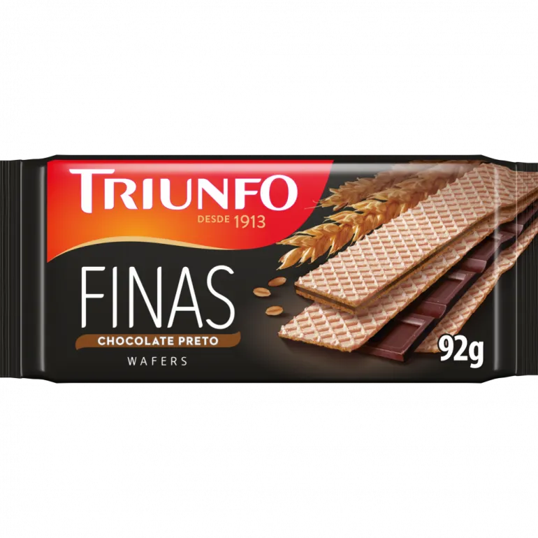 Bolachas Wafers Finas com Recheio de Chocolate Negro