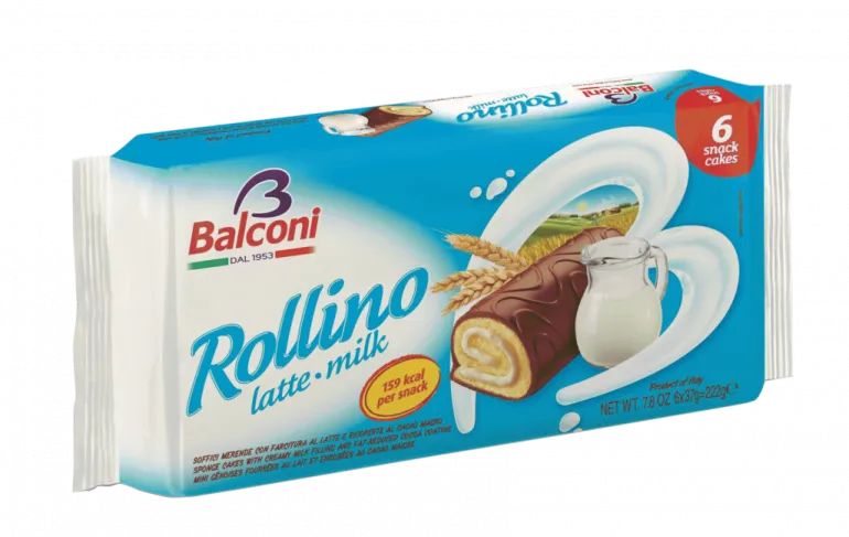 Bolo Snack Rollino com Leite