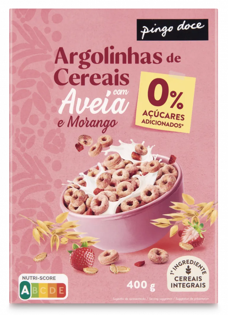 Cereais Argolinhas Sabor a Morango