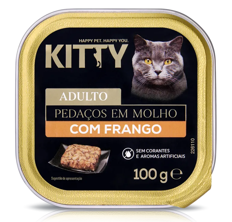 Comida Húmida para Gato Adulto Pedaços Frango em Molho