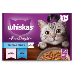 Comida Húmida para Gato Adulto Pure Delight Peixes em Gelatina
