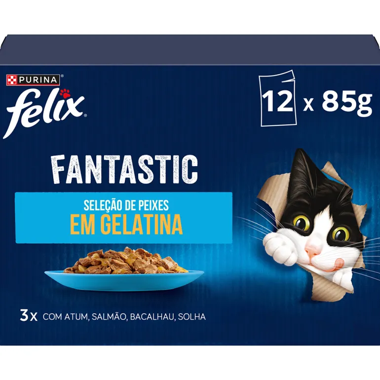 Comida Húmida para Gato Fantastic Peixe em Gelatina