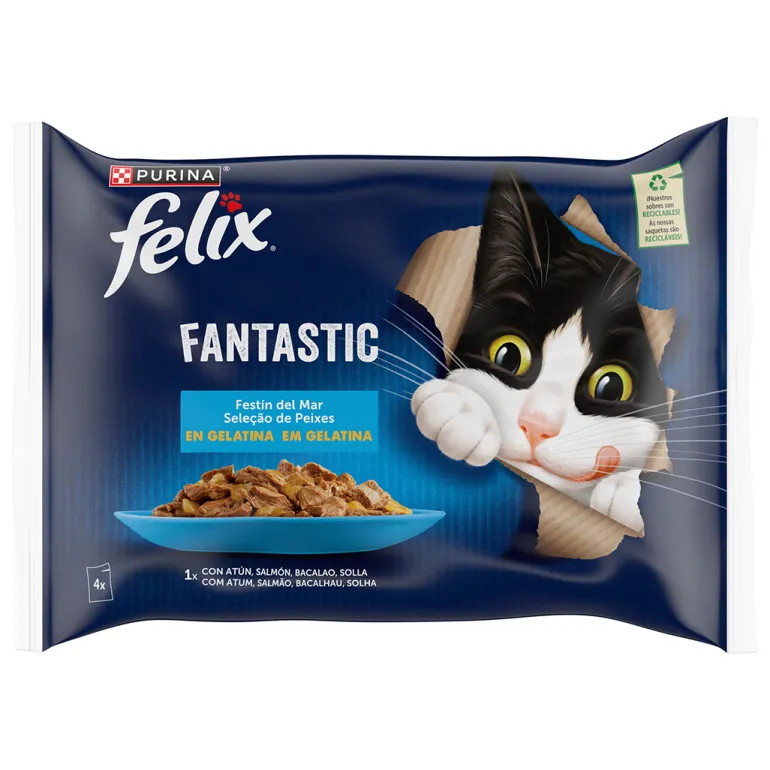 Comida Húmida para Gato Fantastic Peixe em Gelatina