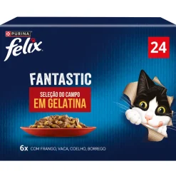 Comida Húmida para Gato Fantastic Seleção do Campo em Gelatina