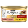 Comida Húmida para Gato Gold Pedacinhos em Molho Salmão e Frango
