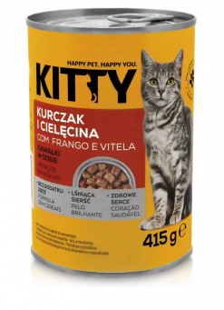 Comida Húmida para Gato Pedaços Frango e Vitela em Molho