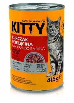 Comida Húmida para Gato Pedaços Frango e Vitela em Molho