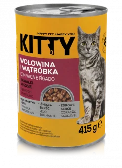 Comida Húmida para Gato Pedaços Vaca e Fígado em Molho