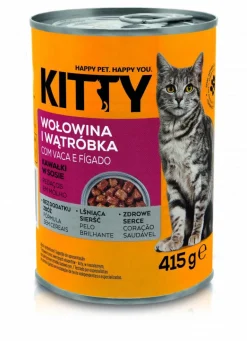 Comida Húmida para Gato Pedaços Vaca e Fígado em Molho