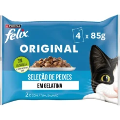 Comida Húmida para Gato Seleção de Peixes em Gelatina