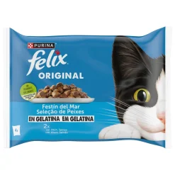 Comida Húmida para Gato Seleção de Peixes em Gelatina
