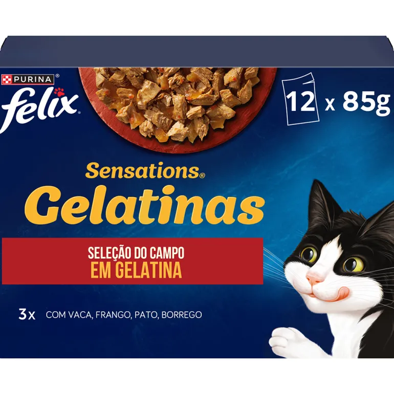Comida Húmida para Gato Sensations Seleção do Campo em Gelatina
