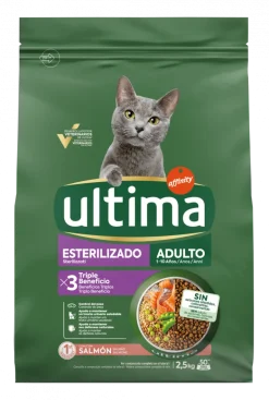 Comida Seca para Gato Adulto Esterilizado com Salmão