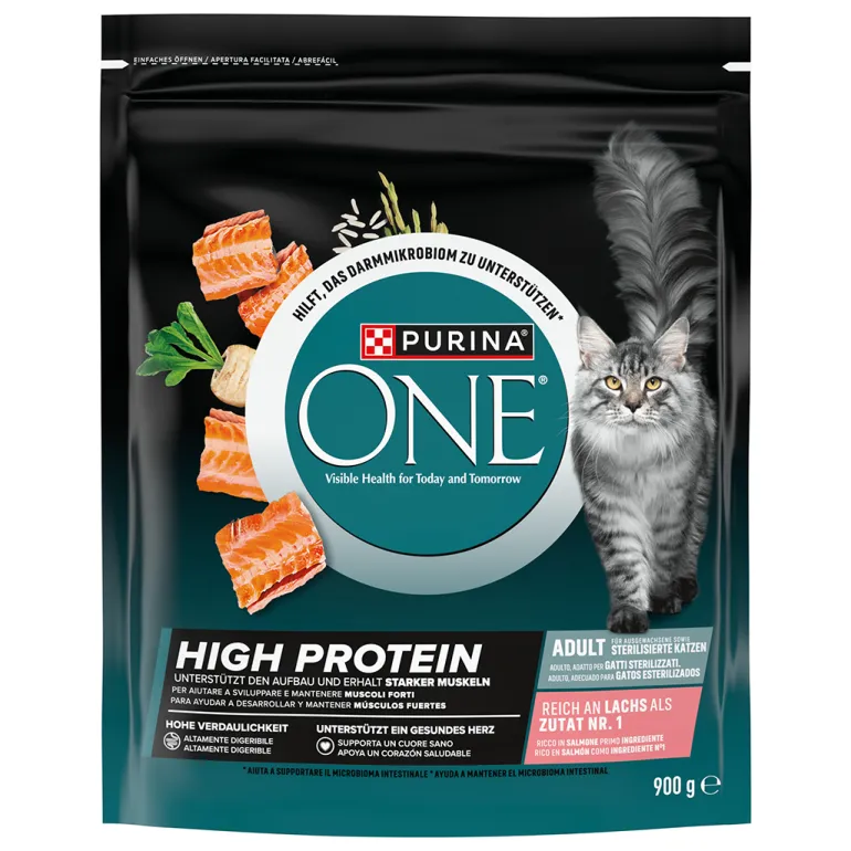 Comida Seca para Gato Adulto Esterilizado High Protein Salmão