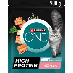 Comida Seca para Gato Adulto Esterilizado High Protein Salmão