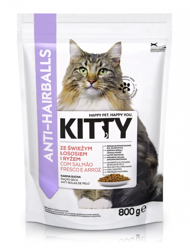 Comida Seca para Gato Anti-Bolas de Pêlo com Salmão