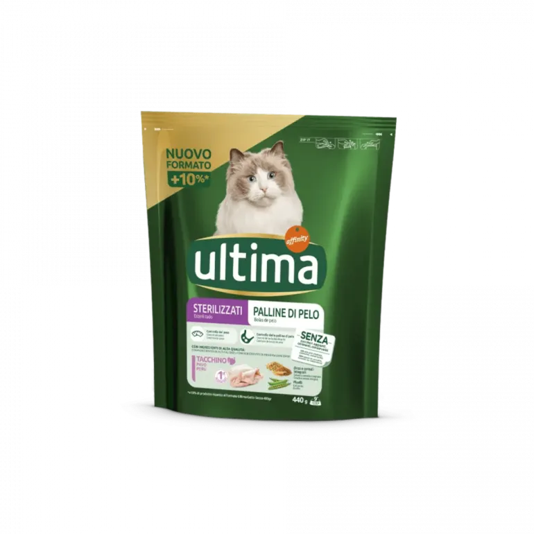 Comida Seca para Gato Esterilizado Bolas de Pêlo com Peru