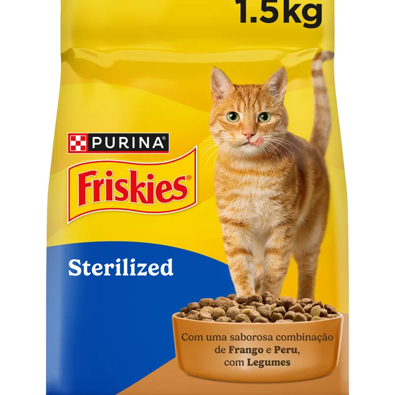 Comida Seca para Gato Esterilizado com Frango e Peru