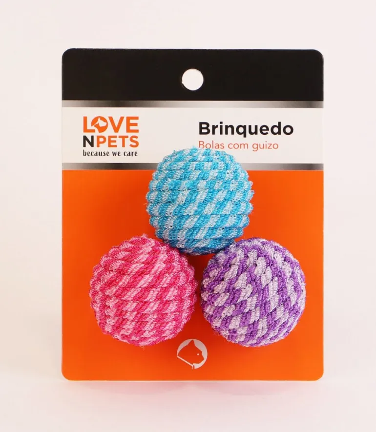 Conjunto de 3 Bolas com Guizo para Gato