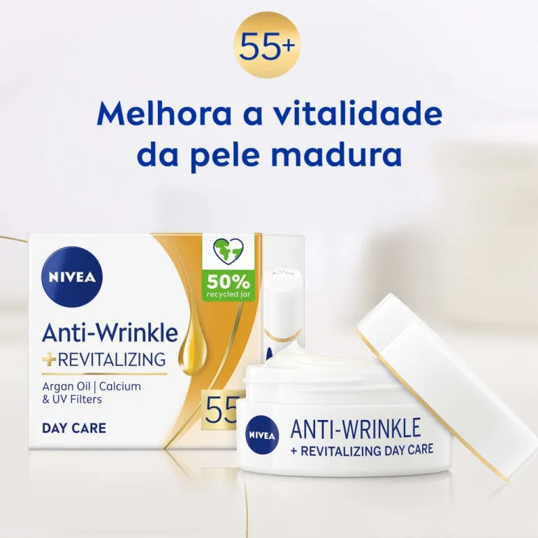 Creme de Rosto de Dia Antirrugas Revitalizante 55+
