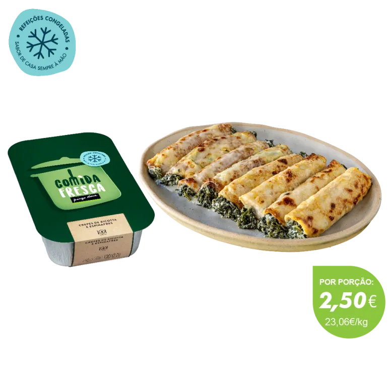 Crepes de Ricotta e Espinafres