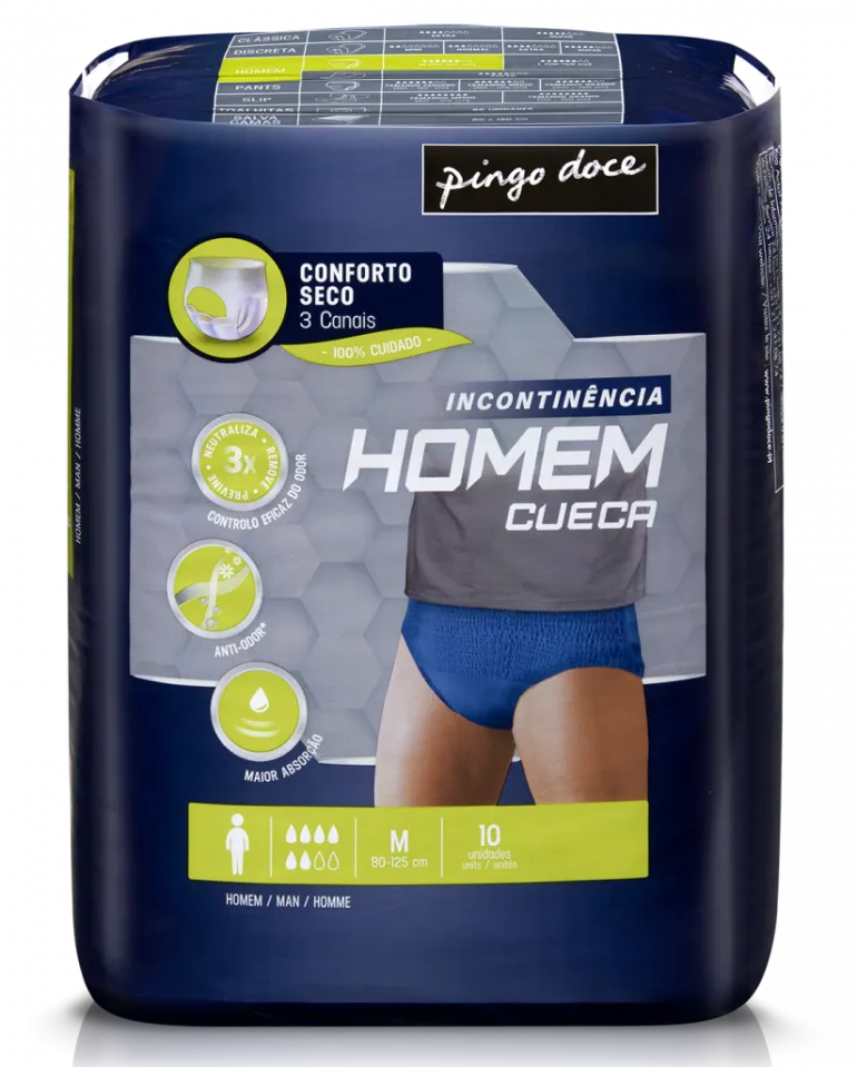 Cuecas Incontinência Homem Tamanho Médio