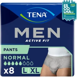 Cuecas Incontinência Homem TENA Men Cinzentas L