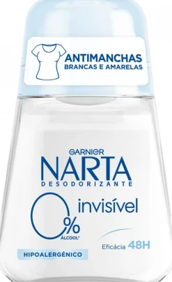 Desodorizante Roll On Narta Invisible sem Álcool